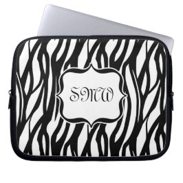 Capa Para Notebook Monograma de Zebra Branca/Preta