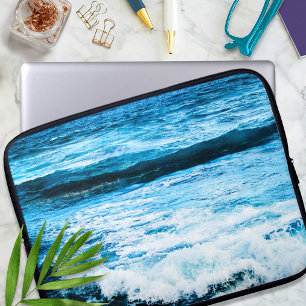 Capa Para Notebook Monograma do costume da foto das ondas de oceano