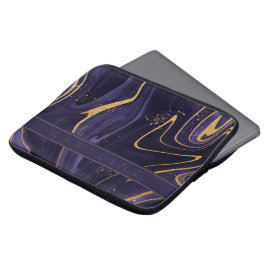Capa Para Notebook Monograma do Elegante Luxo Purple Dourado Efeito M
