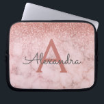 Capa Para Notebook Monograma do Glitter Marble Sparkle do Glam Rosa D<br><div class="desc">Glam Rosa Dourado - Ombre Cor-de-rosa,  Brilhante e Minúsculo Monograma de Pedra Magnética Moderna e Elegante. Esse caso pode ser personalizado para incluir seu nome inicial e próprio.</div>