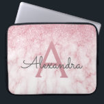 Capa Para Notebook Monograma do Glitter Marble Sparkle do Glam Rosa D<br><div class="desc">Glitter de Ombre Faux Glitter e Minúscula Marble Stone Moderno e Elegante,  Rosa de Glam. Esse caso pode ser personalizado para incluir seu nome inicial e próprio.</div>
