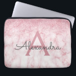 Capa Para Notebook Monograma do Glitter Marble Sparkle do Glam Rosa D<br><div class="desc">Glitter de Ombre Faux Glitter e Minúscula Marble Stone Moderno e Elegante,  Rosa de Glam. Esse caso pode ser personalizado para incluir seu nome inicial e próprio.</div>