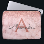 Capa Para Notebook Monograma do Glitter Marble Sparkle do Glam Rosa D<br><div class="desc">Glam Rosa Dourado - Ombre Cor-de-rosa,  Brilhante e Minúsculo Monograma de Pedra Magnética Moderna e Elegante. Esse caso pode ser personalizado para incluir seu nome inicial e próprio.</div>