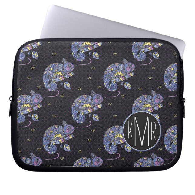 Capa Para Notebook Monograma do lagarto | de Zentangle (Frente)
