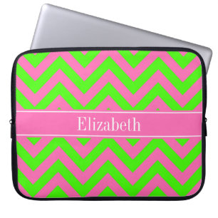 Capa Para Notebook Monograma do nome Chevron do Verde limão LG Quadr