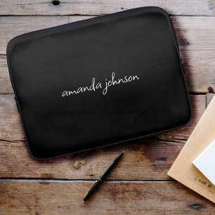Capa Para Notebook Monograma do Nome Mínimo do Cheio Preto e Branco M