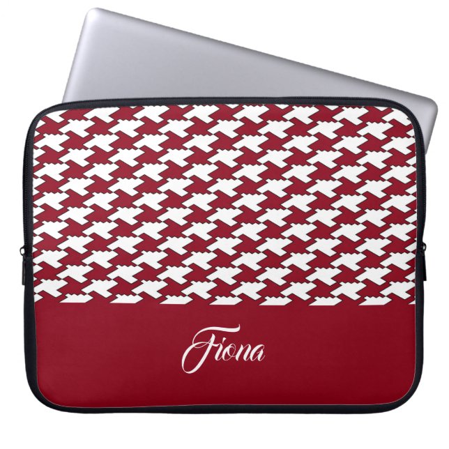 Capa Para Notebook Monograma do padrão de som vermelho e branco (Frente)
