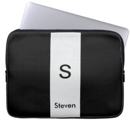 Capa Para Notebook Monograma Dois Tons Modernos Cinzas Negra e Leve