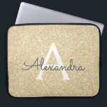 Capa Para Notebook Monograma Dourado de luxo e brilho<br><div class="desc">Faux Glitter e Sparkle Elegant Monogramas Dourados de luxo. Esse caso pode ser personalizado para incluir seu nome inicial e próprio.</div>
