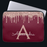 Capa Para Notebook Monograma Dourado Glitter Sparkle Rosa Rosa Rosa B<br><div class="desc">Borgonha e rosa - Faux Dourado a Rosa a Derrubar Minúscula Moderna e Elegante,  Brilhante e Minúscula,  Caso de Monograma Elegante. Esse caso pode ser personalizado para incluir seu nome inicial e próprio.</div>