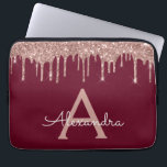 Capa Para Notebook Monograma Dourado Glitter Sparkle Rosa Rosa Rosa B<br><div class="desc">Borgonha e rosa - Faux Dourado a Rosa a Derrubar Minúscula Moderna e Elegante,  Brilhante e Minúscula,  Caso de Monograma Elegante. Esse caso pode ser personalizado para incluir seu nome inicial e próprio.</div>