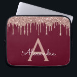 Capa Para Notebook Monograma Dourado Glitter Sparkle Rosa Rosa Rosa B<br><div class="desc">Borgonha e rosa - Faux Dourado a Rosa a Derrubar Minúscula Moderna e Elegante,  Brilhante e Minúscula,  Caso de Monograma Elegante. Esse caso pode ser personalizado para incluir seu nome inicial e próprio.</div>