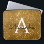 Capa Para Notebook Monograma Dourado moderno e elegante<br><div class="desc">Elegante Dourado Faux Glimmer e Sparkle Elegant Monograma. Esse caso pode ser personalizado para incluir seu nome inicial e próprio.</div>