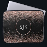 Capa Para Notebook Monograma Dourado preto brilhante Rosa Rosa Rosa C<br><div class="desc">Cor-de-rosa-azul - Rosa Dourado e preto Brilhante e minúscula caixa inicial Elegante monograma. Esse caso pode ser personalizado para incluir seu nome inicial e próprio.</div>