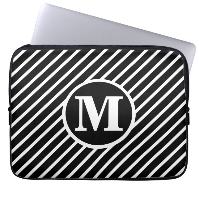 Capa Para Notebook Monograma DS de Ponto Preto (Frente)