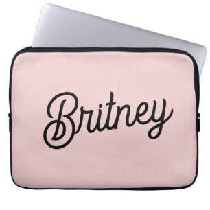 Capa Para Notebook Monograma e Nome Moderno Pink Pidroso Blush