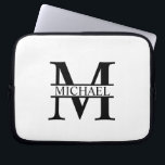 Capa Para Notebook Monograma e Nome Personalizados<br><div class="desc">Monograma personalizado e presentes de nome com monograma personalizado e nome no estilo de fonte de serif clássico. Perfeito como presentes de dia de os pais para pai,  presentes para avô,  marido,  formando e muito mais.</div>