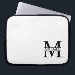 Capa Para Notebook Monograma e Nome Personalizados<br><div class="desc">Monograma personalizado e presentes de nome com monograma personalizado e nome no estilo de fonte de serif clássico. Perfeito como presentes de dia de os pais para pai,  presentes para avô,  marido,  formando e muito mais.</div>