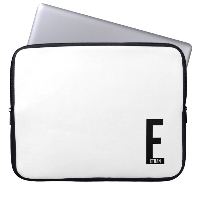 Capa Para Notebook Monograma e Nome Personalizados Modernos e Destaca (Frente)