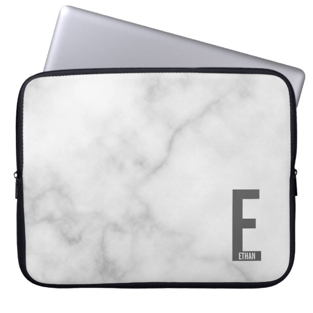 Capa Para Notebook Monograma e Nome Personalizados Modernos e Destaca (Frente)