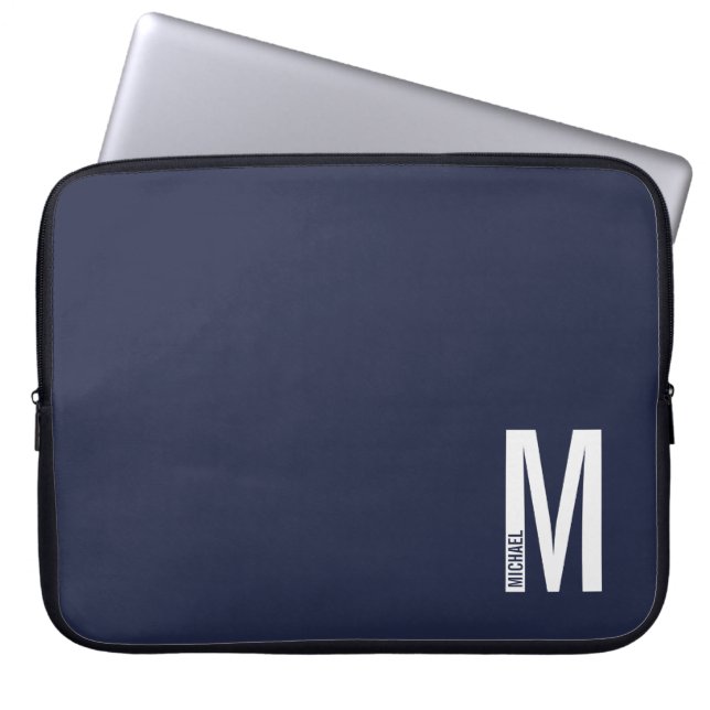 Capa Para Notebook Monograma e Nome Personalizados Modernos e Destaca (Frente)