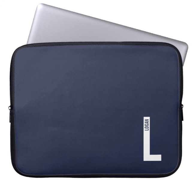 Capa Para Notebook Monograma e Nome Personalizados Modernos e Destaca (Frente)