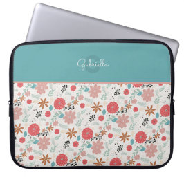 Capa Para Notebook Monograma Floral Pintado