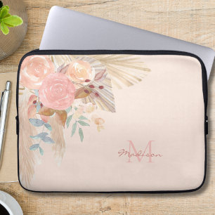 Capa Para Notebook Monograma Floral Watercolor