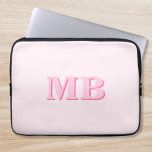 Capa Para Notebook Monograma inicial cor-de-rosa moderno mínimo<br><div class="desc">Bolsa de laptop de Monograma Inicial Moderno Minimalista Rosa. Crie seu próprio laptop personalizado com o nome inicial personalizado.</div>