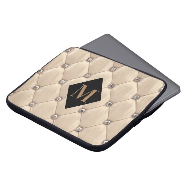 Capa Para Notebook monograma luxuoso de ouro tufado (Frente Topo)