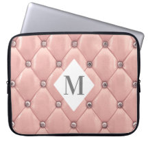monograma luxuoso tufado em rosa dourado