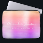 Capa Para Notebook Monograma Metálico Rosa Púrpura<br><div class="desc">Pastel Dourado roxo e rosa moderno Ombre Girly Make Up and Hair Beauty Salon Faux Metálico Ilegante Ilegante Monograma Isolado ou Laptop de Promocional (promo). Este gabinete de computador profissional de classe pode ser personalizado para incluir seu nome de assinatura de script monograma e sua profissão ou posição de cargo....</div>