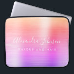 Capa Para Notebook Monograma Metálico Rosa Púrpura<br><div class="desc">Pastel Dourado roxo e rosa moderno Ombre Girly Make Up and Hair Beauty Salon Faux Metálico Ilegante Ilegante Monograma Isolado ou Laptop de Promocional (promo). Este gabinete de computador profissional de classe pode ser personalizado para incluir seu nome de assinatura de script monograma e sua profissão ou posição de cargo....</div>