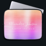 Capa Para Notebook Monograma Metálico Rosa Púrpura<br><div class="desc">Pastel Dourado roxo e rosa moderno Ombre Girly Make Up and Hair Beauty Salon Faux Metálico Ilegante Ilegante Monograma Isolado ou Laptop de Promocional (promo). Este gabinete de computador profissional de classe pode ser personalizado para incluir seu nome de assinatura de script monograma e sua profissão ou posição de cargo....</div>