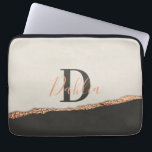 Capa Para Notebook monograma moderno cor-de-rosa-preto-rosa<br><div class="desc">dourado rosa,  cor-de-rosa-preto,  rosa,  dourado-preto,  nome do monograma moderno</div>