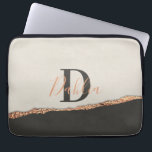 Capa Para Notebook monograma moderno cor-de-rosa-preto-rosa<br><div class="desc">dourado rosa,  cor-de-rosa-preto,  rosa,  dourado-preto,  nome do monograma moderno</div>