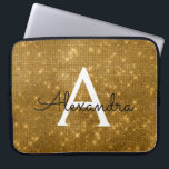 Capa Para Notebook Monograma moderno Dourado elegante da faísca<br><div class="desc">Caso elegante Dourado elegante do monograma do reflexo e da faísca do falso. Este caso pode ser personalizado para incluir seus inicial e nome.</div>