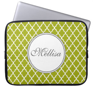 Capa Para Notebook Monograma moderno, elegante e legal de quatrefoil