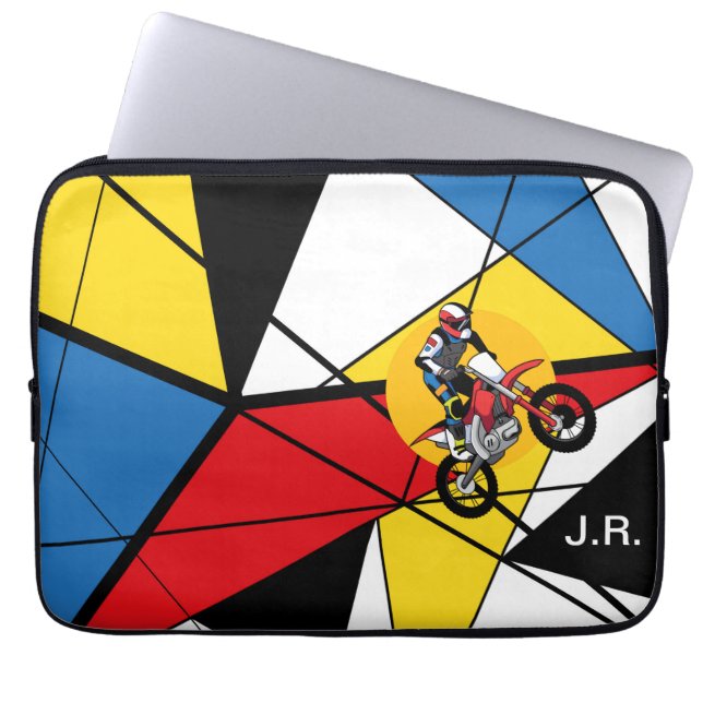 Capa Para Notebook Monograma Moto Abstrata (Frente)