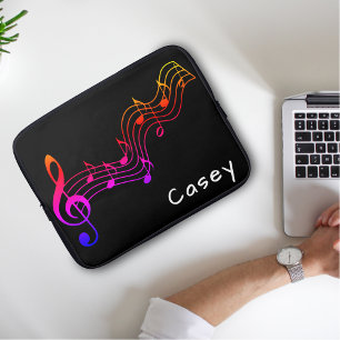 Capa Para Notebook Monograma Música Preta Colorida Simples