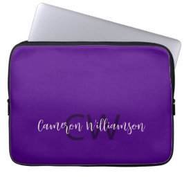 Capa Para Notebook Monograma Nome Chic Solid Indigo Roxo