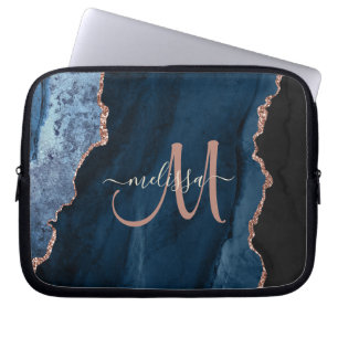 Capa Para Notebook Monograma Personalizado de Agitação Lítida Dourada