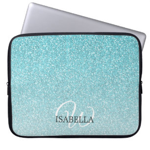 Capa Para Notebook Monograma Personalizado de Nome da Lâmina Azul