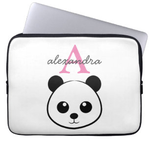 Capa Para Notebook Monograma personalizado de panda bonito