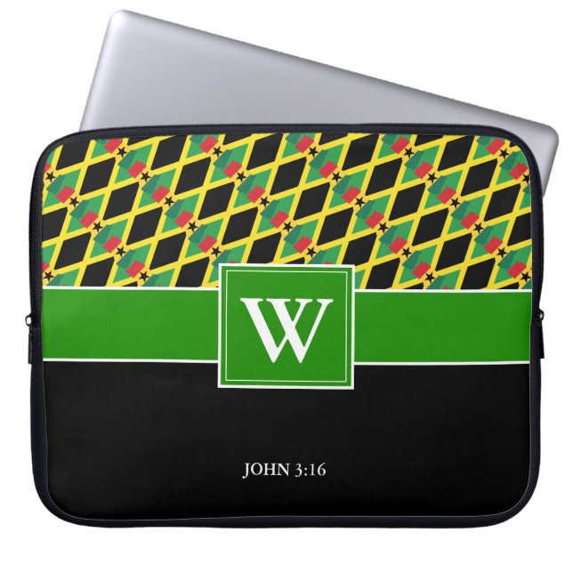 Capa Para Notebook Monograma personalizado do JAMAICA GHANA (Frente)