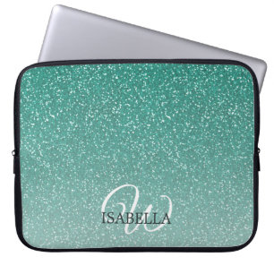Capa Para Notebook Monograma Personalizado do Nome do Ombre Verde