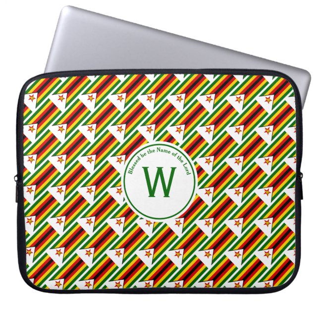 Capa Para Notebook Monograma Personalizado do ZIMBABWE FLAG Laptop do (Frente)