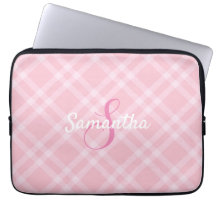 Monograma personalizado e Xadrez rosa Gingham