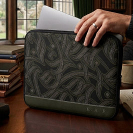 Capa Para Notebook Monograma Personalizado em Caligrafia Árabe Gravad