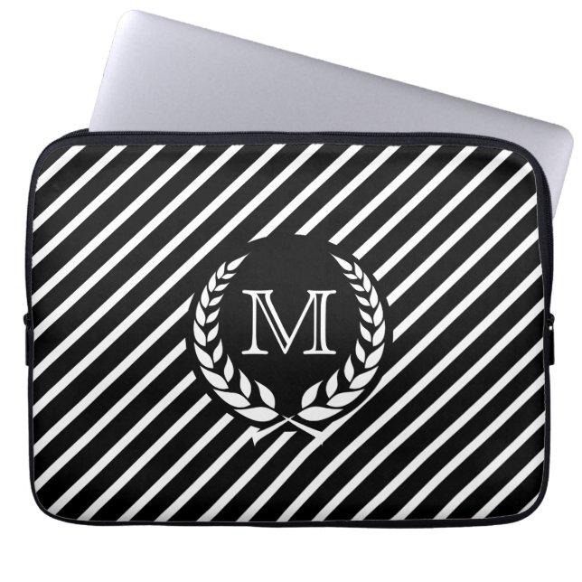 Capa Para Notebook Monograma preto de raios DS (Frente)